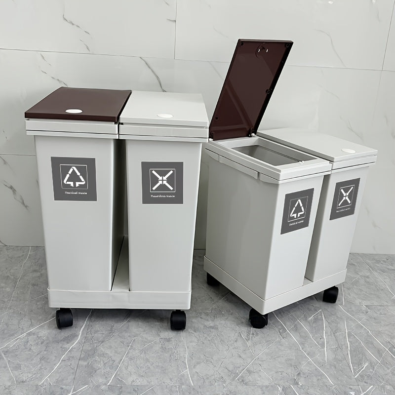 Large-Capacity Oversized Sorting Trash Bins with Wheels