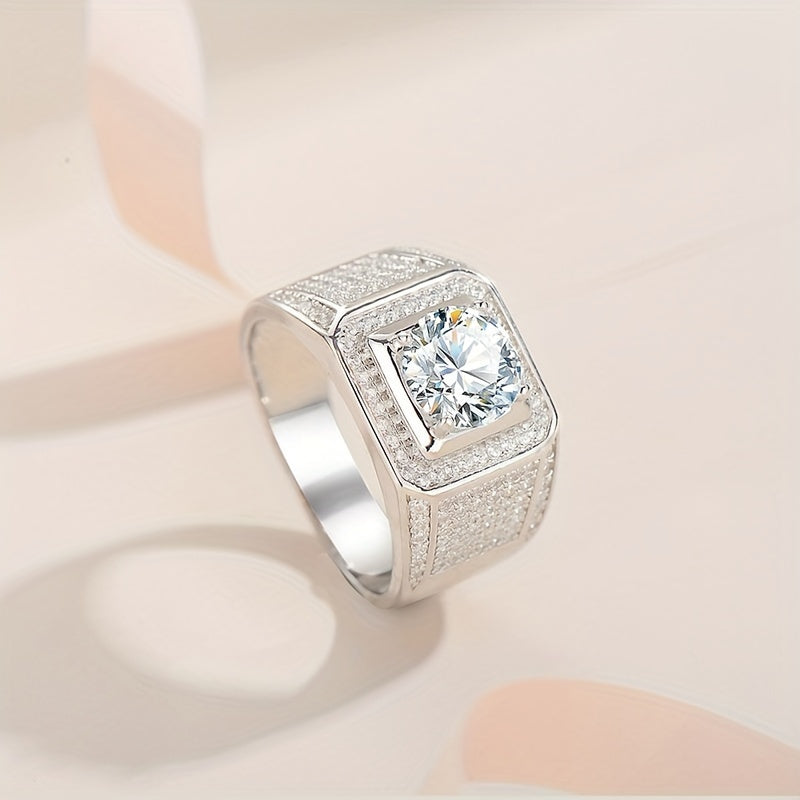 2 Carat Moissanite Domineering Full Diamond Ring S925 Silver