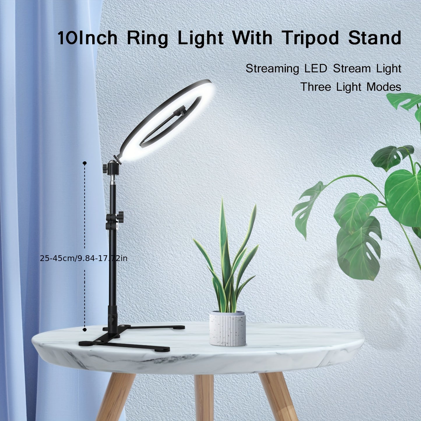 10.24 Inch LED Ring Light with Tripod Stand USB Powered Ideal for Selfies Photography and Video Live Streaming