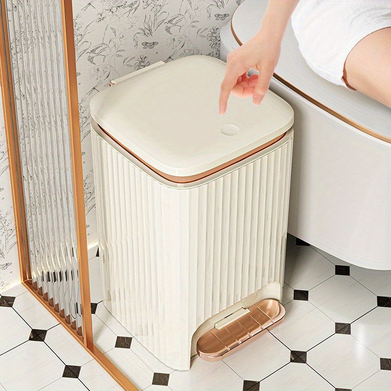 Luxury Large-Capacity Foot Pedal Trash Can with Odor Seal