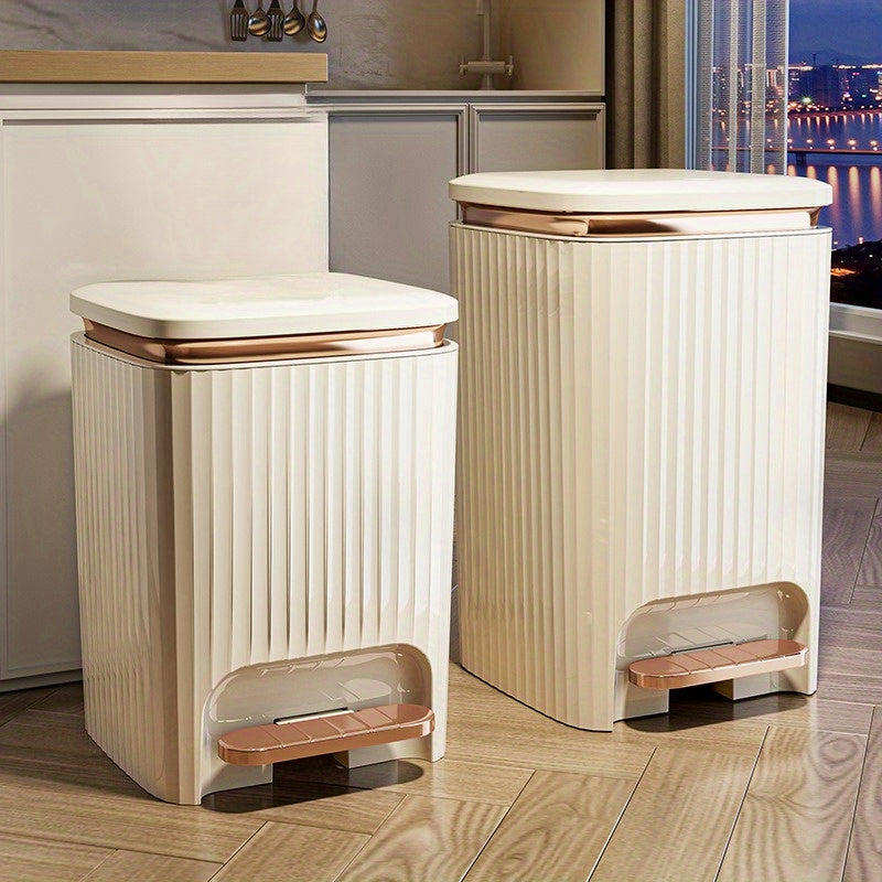 Luxury Large-Capacity Foot Pedal Trash Can with Odor Seal