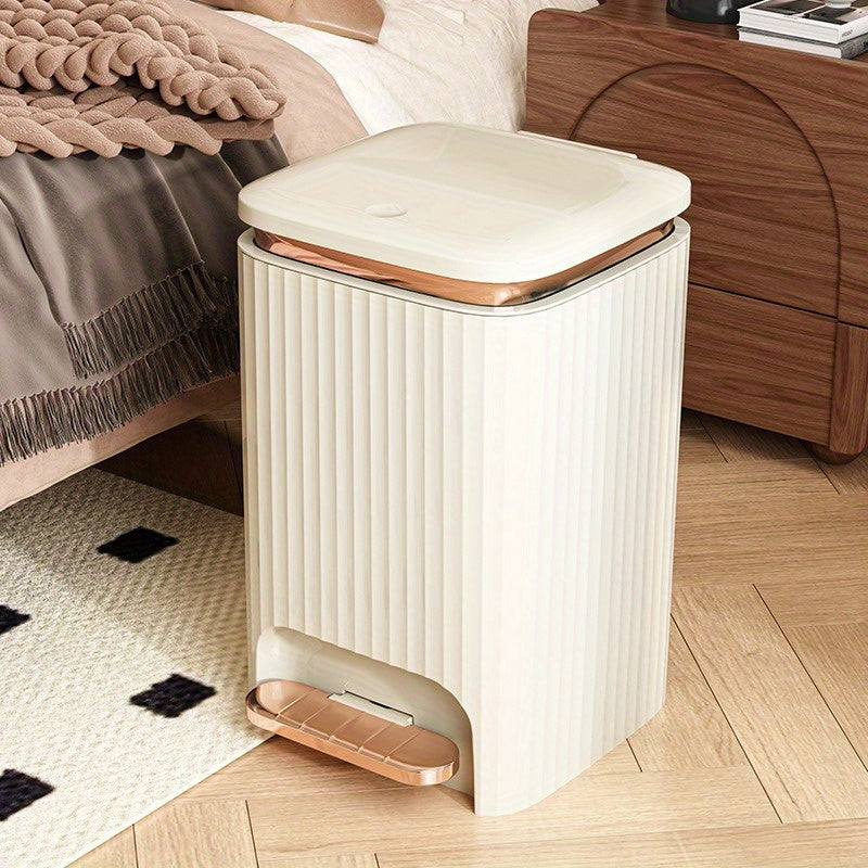 Luxury Large-Capacity Foot Pedal Trash Can with Odor Seal