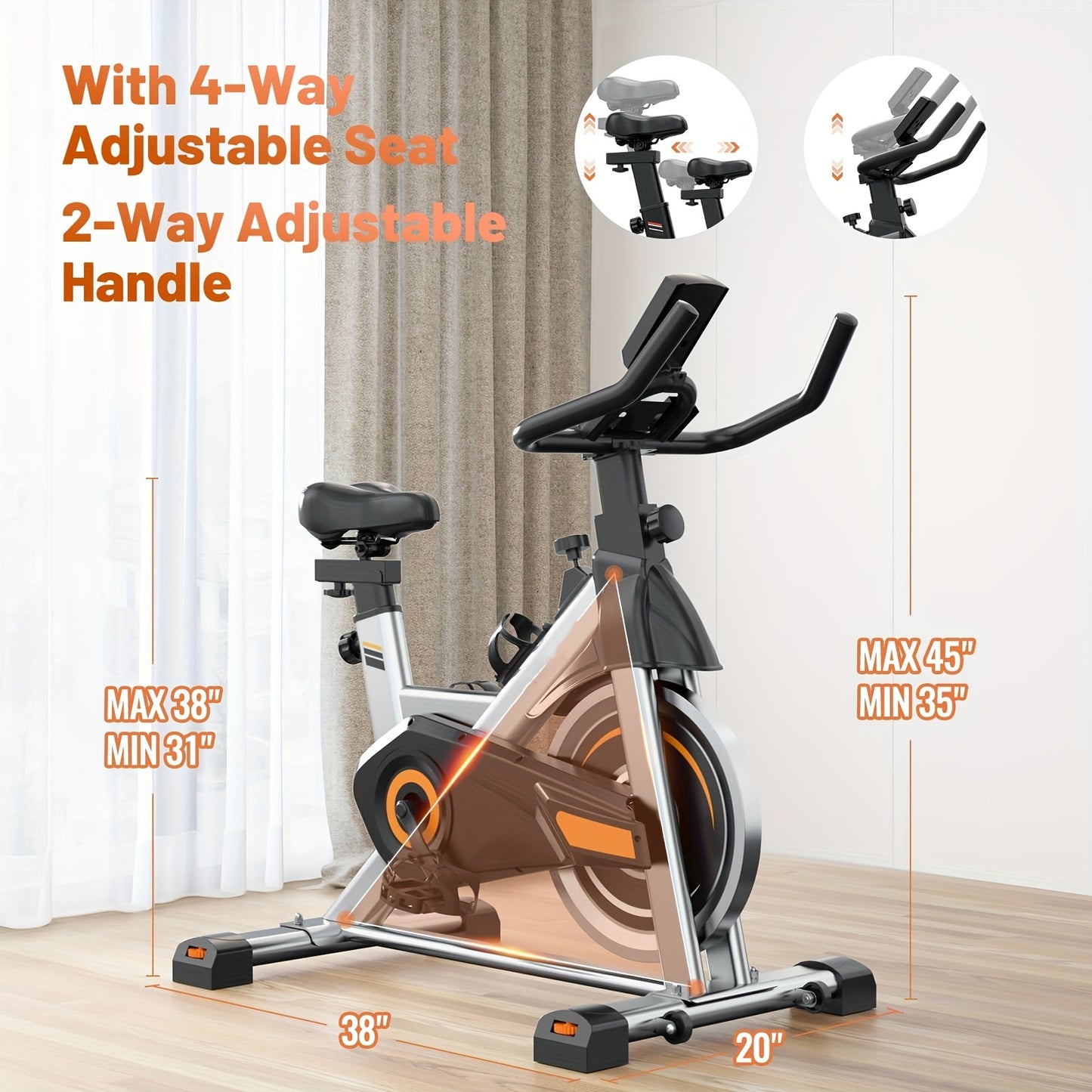 Stationary Cycle Bike With Digital Display And Comfortable Seat
