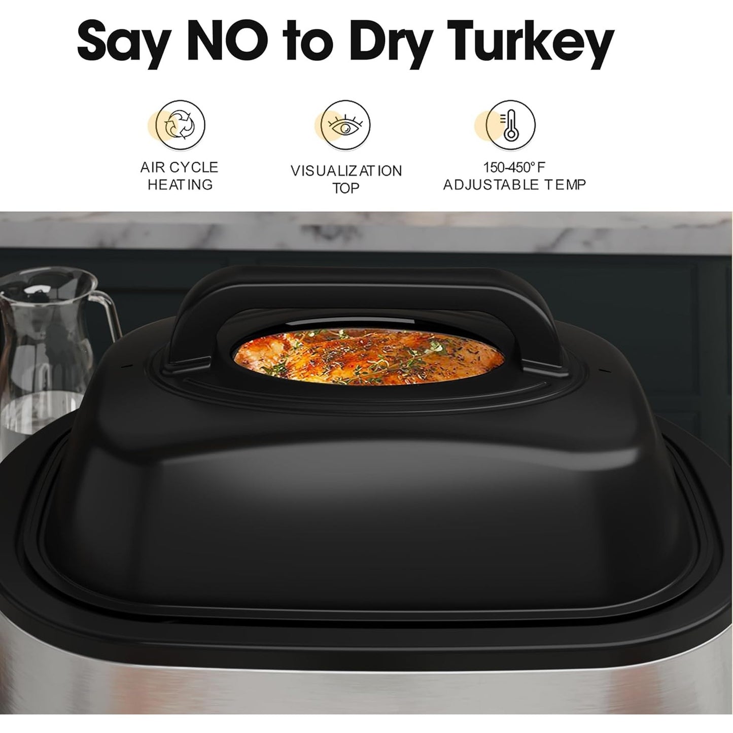 28 Quart Electric Roaster Pan With Self-Basting Lid 28LB