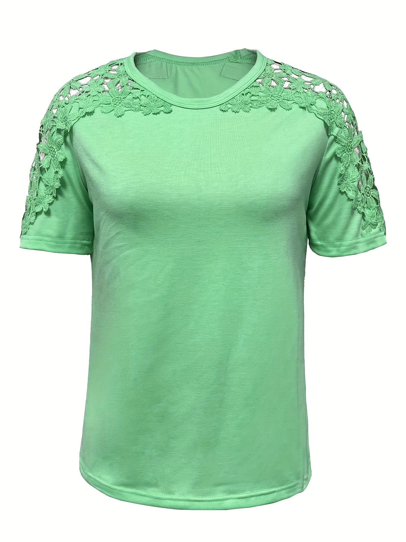 Lace Sleeve Top For Women Eyelet Detailing Polyester Blend