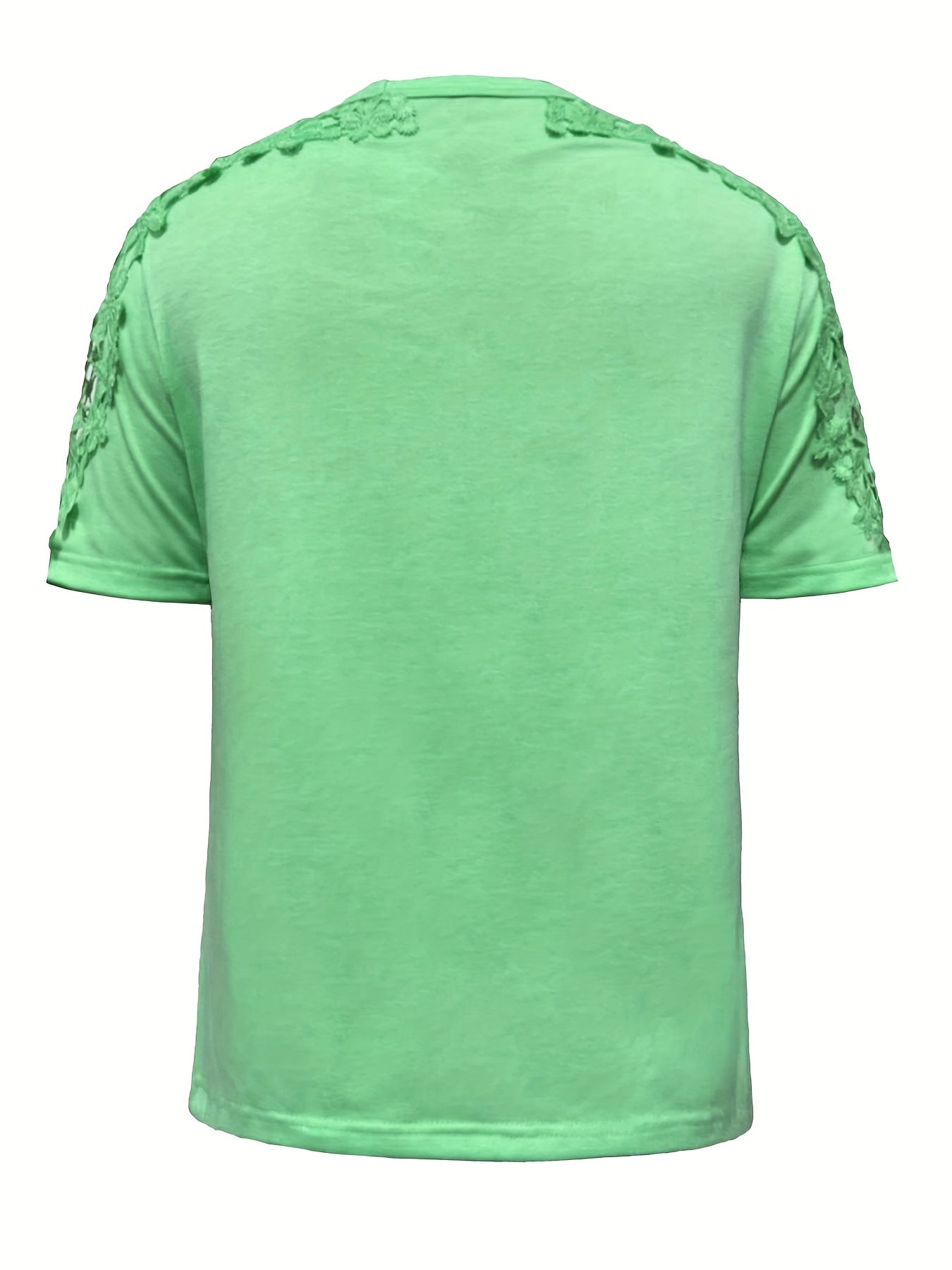 Lace Sleeve Top For Women Eyelet Detailing Polyester Blend