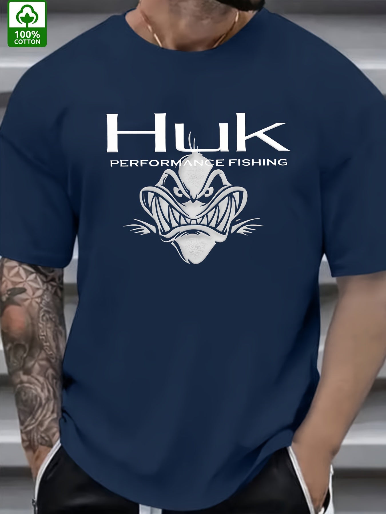 Men's HUK Performance Fishing Graphic T-Shirt - Black Casual Summer Outdoor Wear