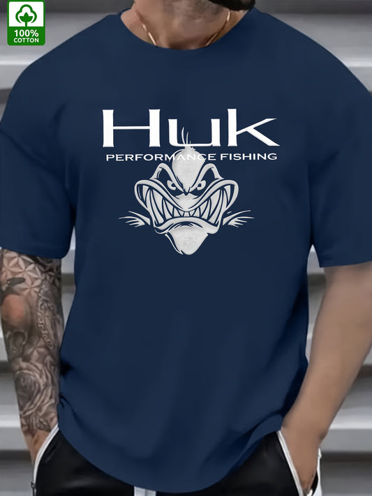 Men's HUK Performance Fishing Graphic T-Shirt - Black Casual Summer Outdoor Wear