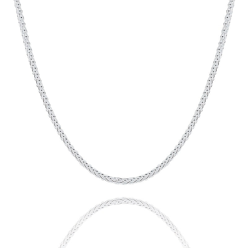 Waitsoul 925 Sterling Silvery Rope Chain Lobster Clasp 2mm 3mm Silvery Chain Men's Women's Silvery Necklace Chain 16-30 Inch Lantern Chain