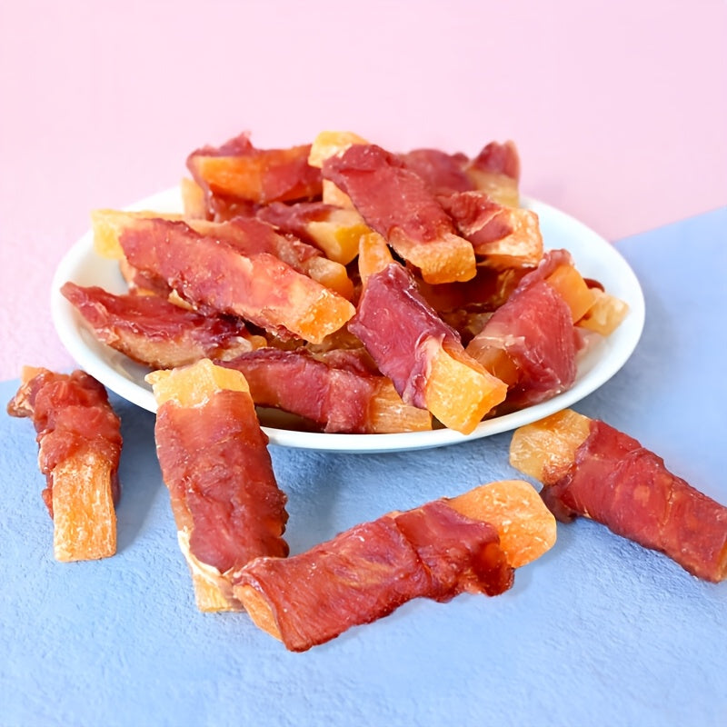 Sweet Potato And Chicken Wrapped Fries Dog Treats Balanced Nutrition For All Breeds And Sizes Dental Health Dog Food Skinless Ingredient Treats