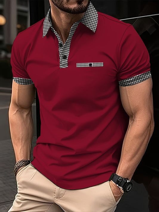 Stylish and Comfortable Men's Plus Size Plaid Polo Shirt