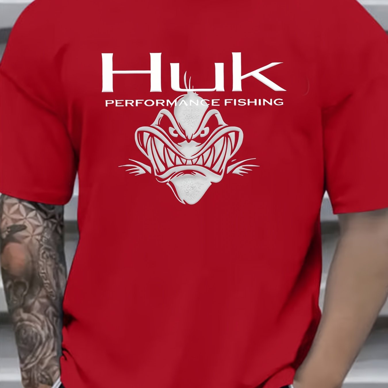 Men's HUK Performance Fishing Graphic T-Shirt - Black Casual Summer Outdoor Wear