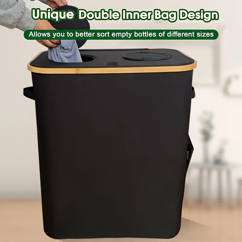 Extra Large 36.98 Gallon Kitchen Recycling Bin with 2 Reusable Bags
