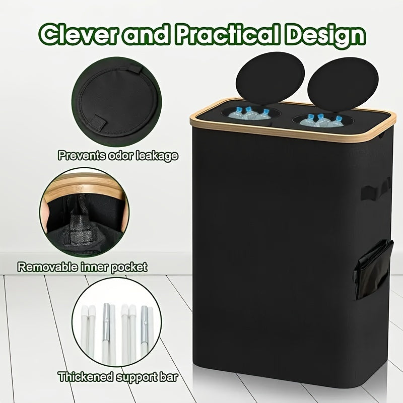 Extra Large 36.98 Gallon Kitchen Recycling Bin with 2 Reusable Bags