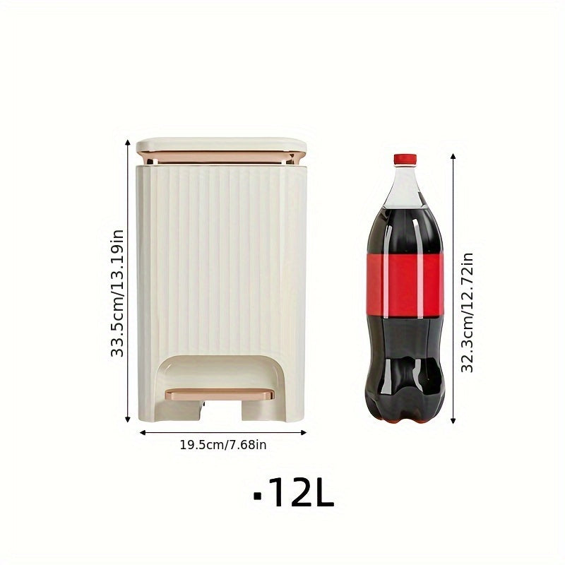 Luxury Large-Capacity Foot Pedal Trash Can with Odor Seal