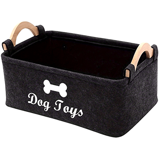 Perfect Pet Storage Basket Chest Organizer Felt Dog Toy Box