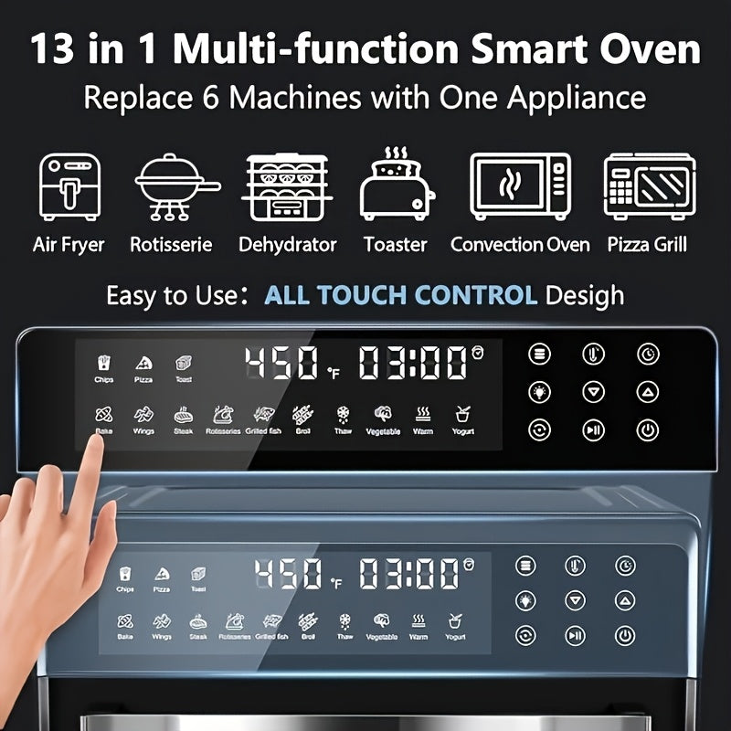 24QT Air Fryer Oven by Cusimax, 10-in-1 Function Selection with One Click, Equipped with Rotisserie Setting, Free Control of Time and Temperature