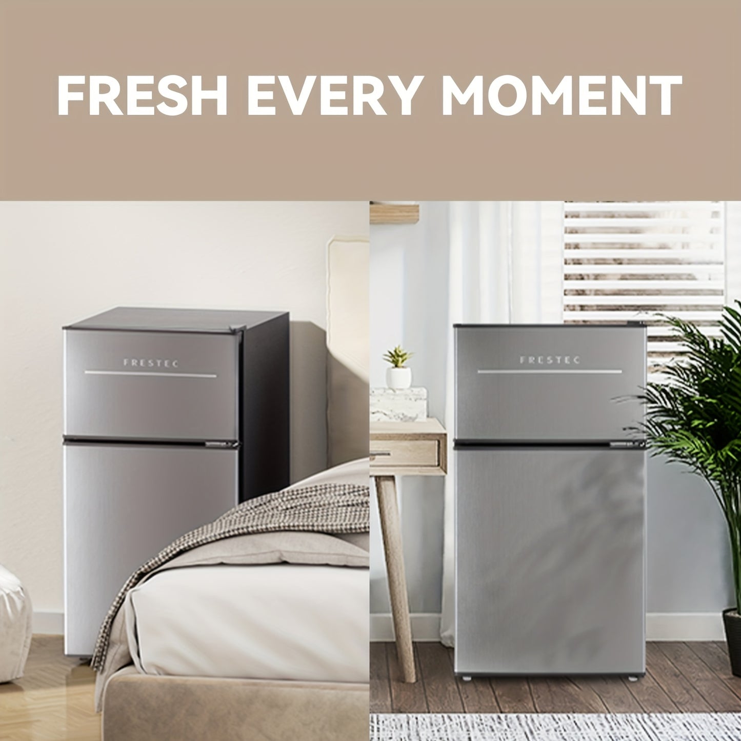 Frestec 3.5 Cubic Feet Mini Fridge With Freezer Compartment