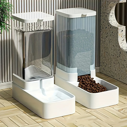 Automatic Gravity Dog & Cat Feeder and Water Dispenser Set