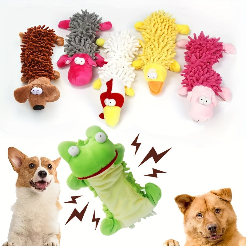 6 Pack Durable Pet Squeak Toys No Stuffing Plush Dogs Chew Toy for Small Medium Large Breed Chewers Squeaky Interactive Teething Toy Tough Puppy Supplies Best Birthday Gift for Dog Lovers