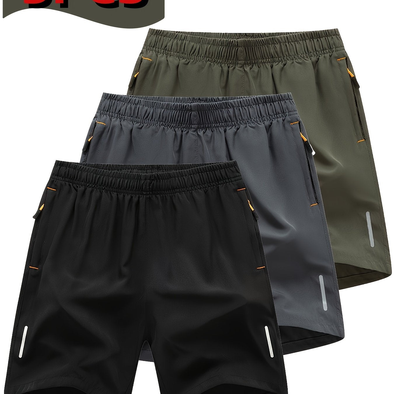 Men'S Three-Piece Set of Casual Sports Shorts