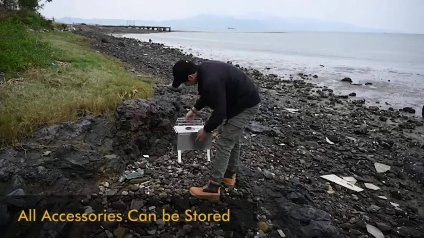 Stainless Steel Camping Tent Stove with Chimney Pipe And Gloves