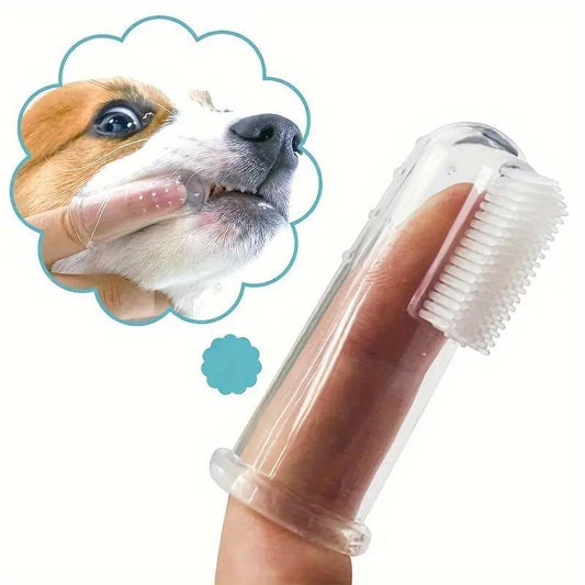 1pc Finger Toothbrush for Dogs & Cats - Effective Pet Tooth Cleaning Tool for Fresh Breath & Healthy Gums