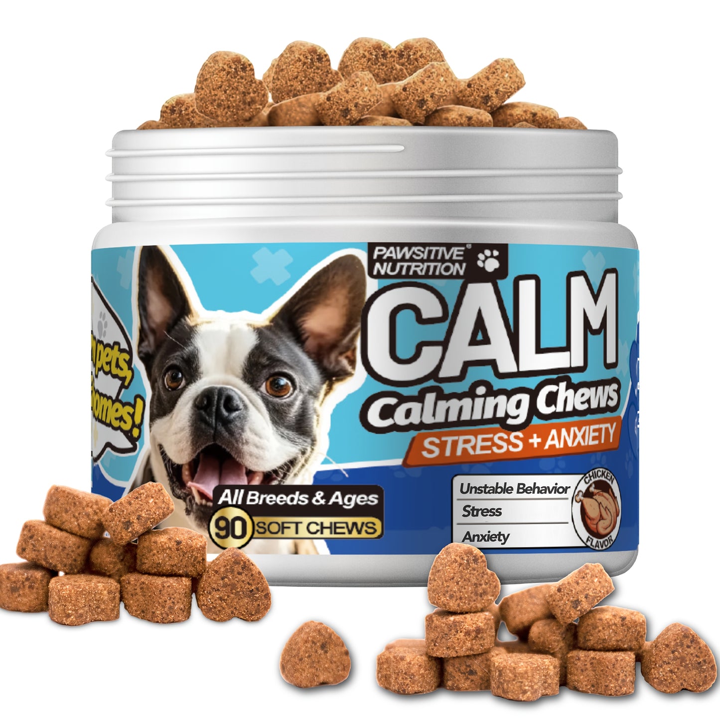 Pawsitive Nutrition Soft Calming Chews For Dogs 90 Count