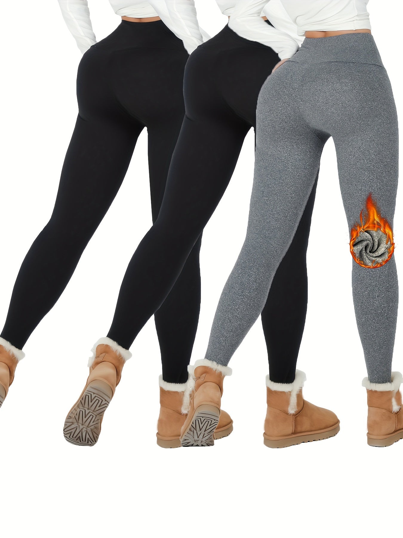 3 Pack Super Soft Plush Lined Thermal Leggings for Women, Workout Yoga Running Warm Pants
