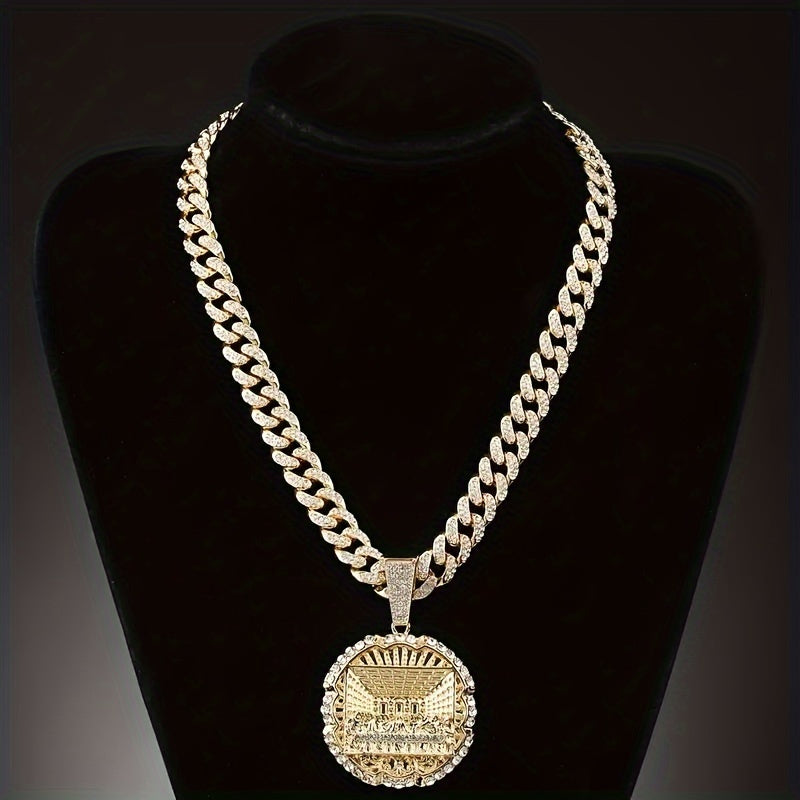 Last Supper Disc Pendant Necklace, Hip Hop Cuban Chain, Fashion Trend Personality, Fashion Party Choice, Gift Box