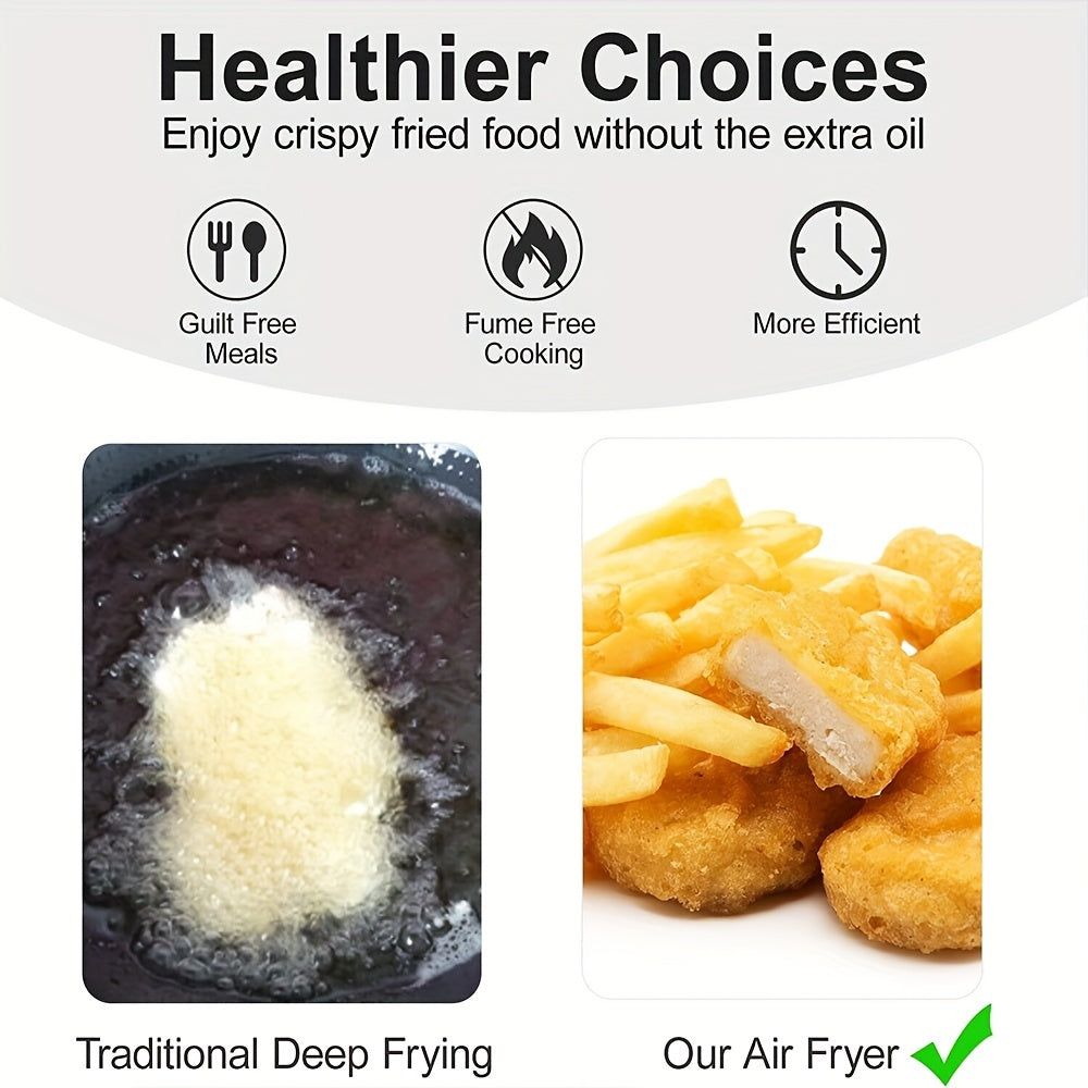 6.5 Quart Air Fryer Electric Hot Airfryers Oven Oil Free Cooker with 8 Presets, Digital LCD Touch Screen, Non-Stick Basket