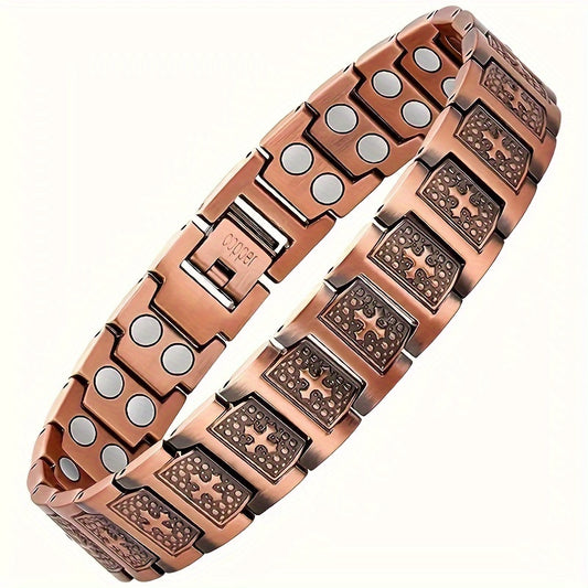 Copper Magnetic Men's Adjustable Bracelet With Sizing Tool