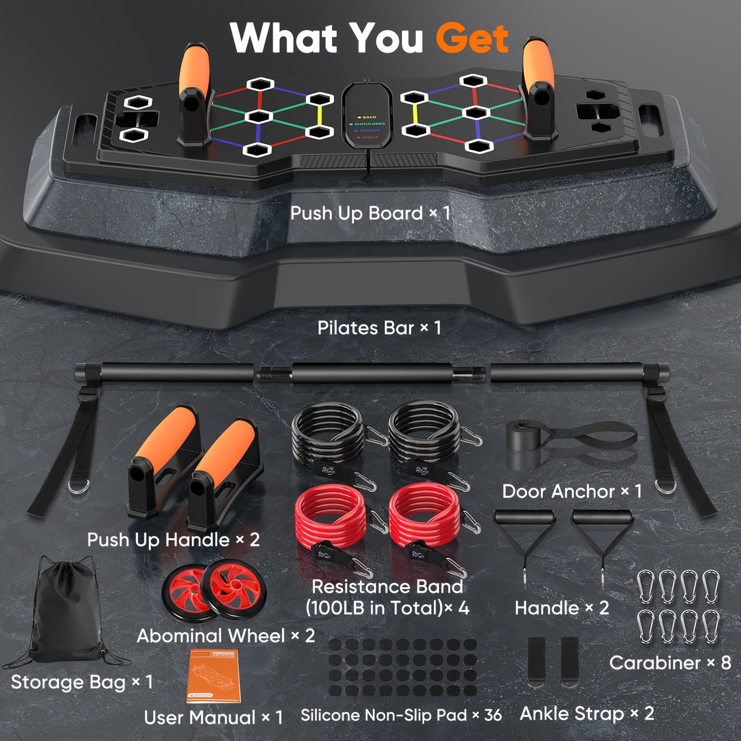 Foldable Push Up Board, 25-In-1 Multifunction Gym Equipment