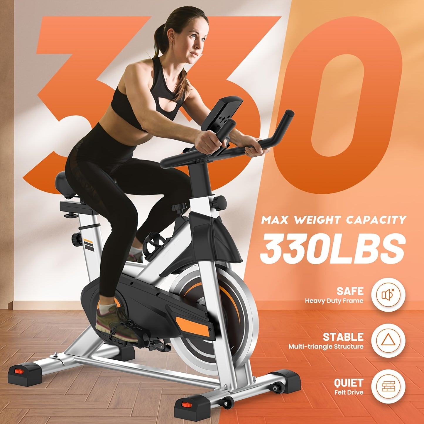 Stationary Cycle Bike With Digital Display And Comfortable Seat