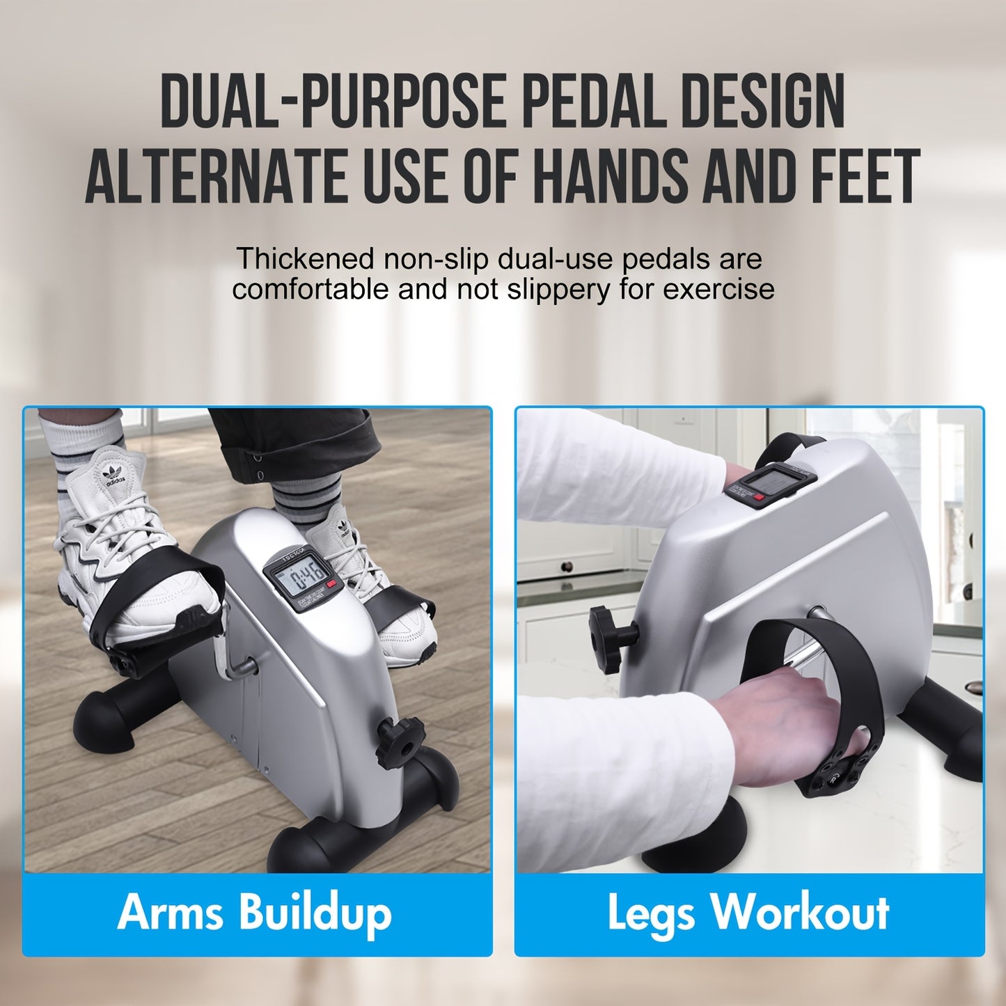 Portable Mini Bike with LCD Display - Under Desk Pedal Exerciser