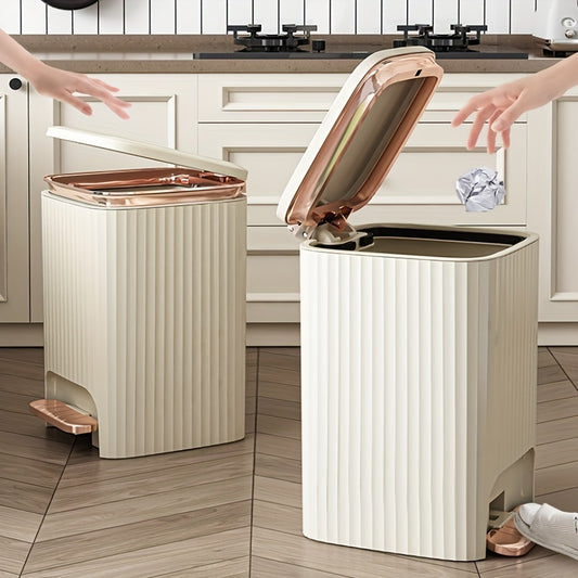 Luxury Large-Capacity Foot Pedal Trash Can with Odor Seal