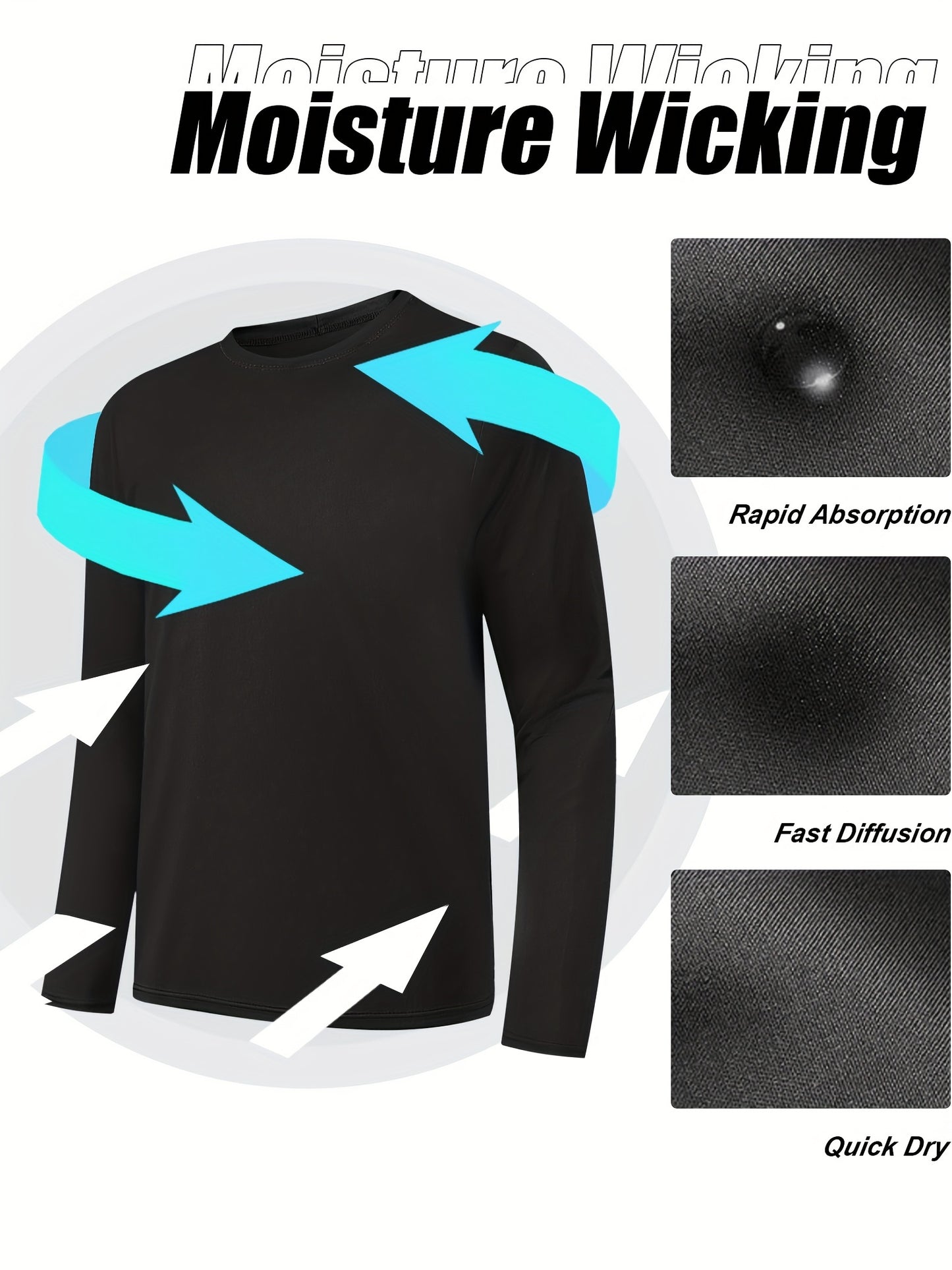 5pcs Long Sleeve Shirts For Men Moisture Wicking Casual