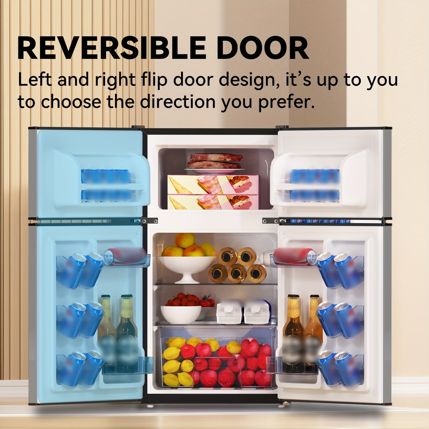 Frestec 3.5 Cubic Feet Mini Fridge With Freezer Compartment