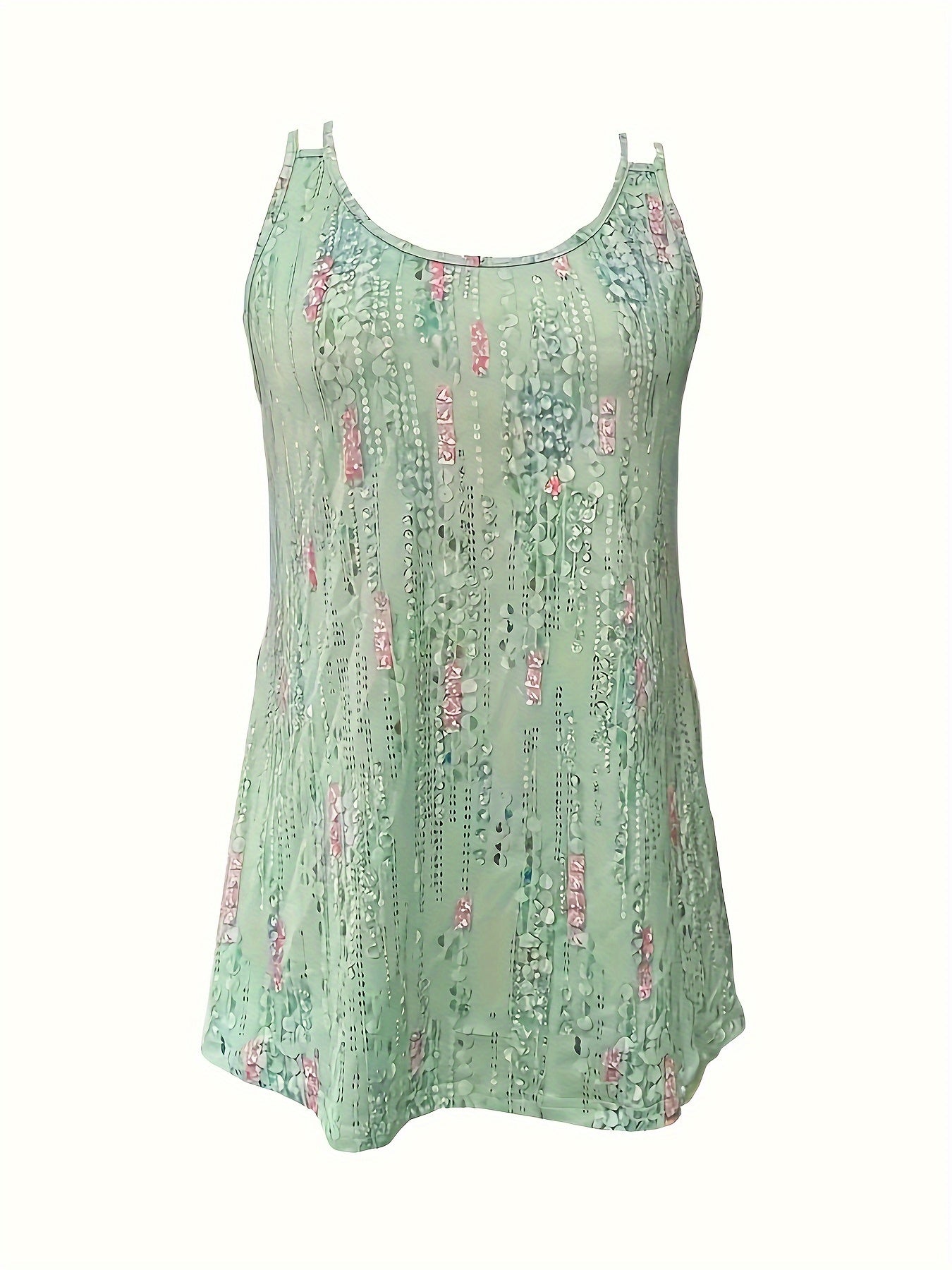 Double Strap Sleeveless Summer Casual Printed Ladies Fashion Tank Tops
