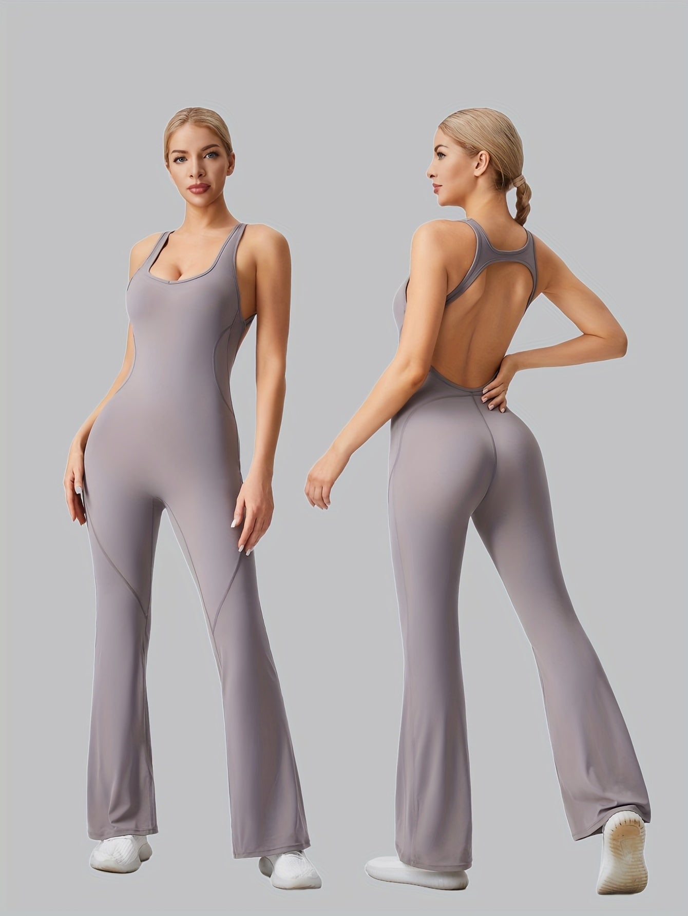 AFZ Women Removable Padded Bra Workout Jumpsuit Sportswear