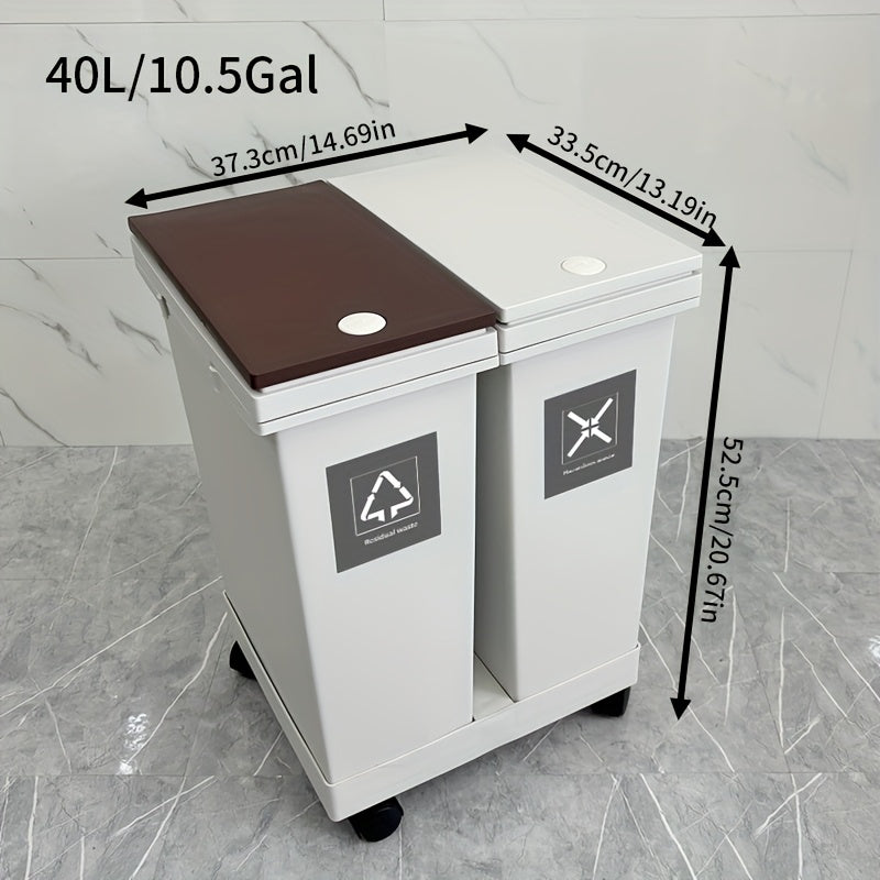 Large-Capacity Oversized Sorting Trash Bins with Wheels