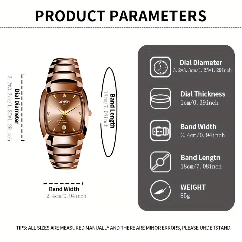 Elegant Golden Quartz Men's Watch Durable Zinc Alloy Water-Resistant