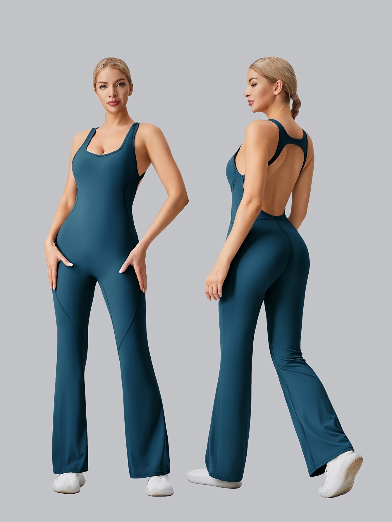 AFZ Women Removable Padded Bra Workout Jumpsuit Sportswear