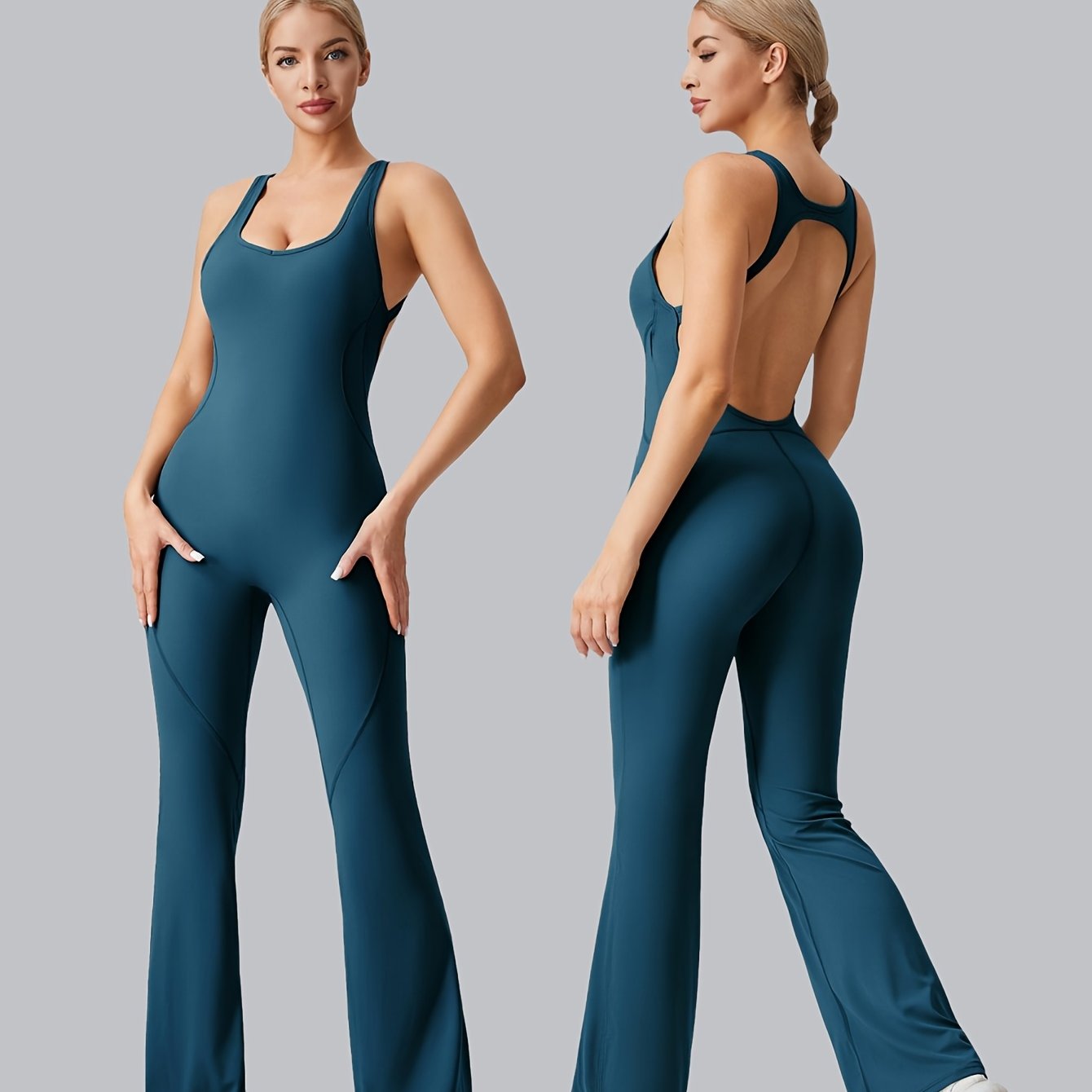 AFZ Women Removable Padded Bra Workout Jumpsuit Sportswear