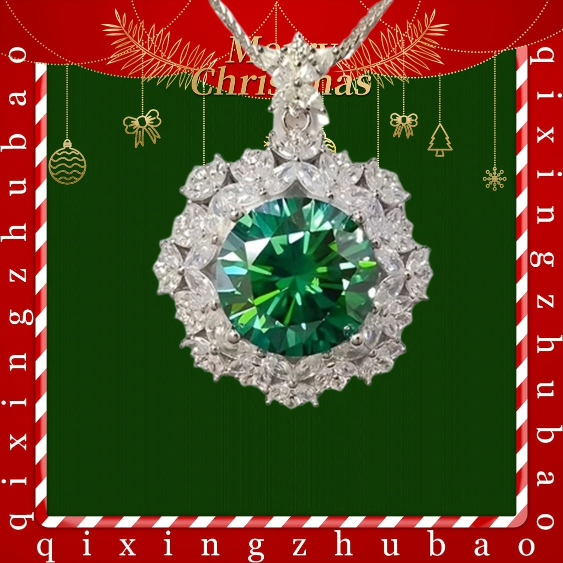 1pc S925 Silver With 18K Gold Plated Inlaid 5cts-10cts Moissanite Necklace