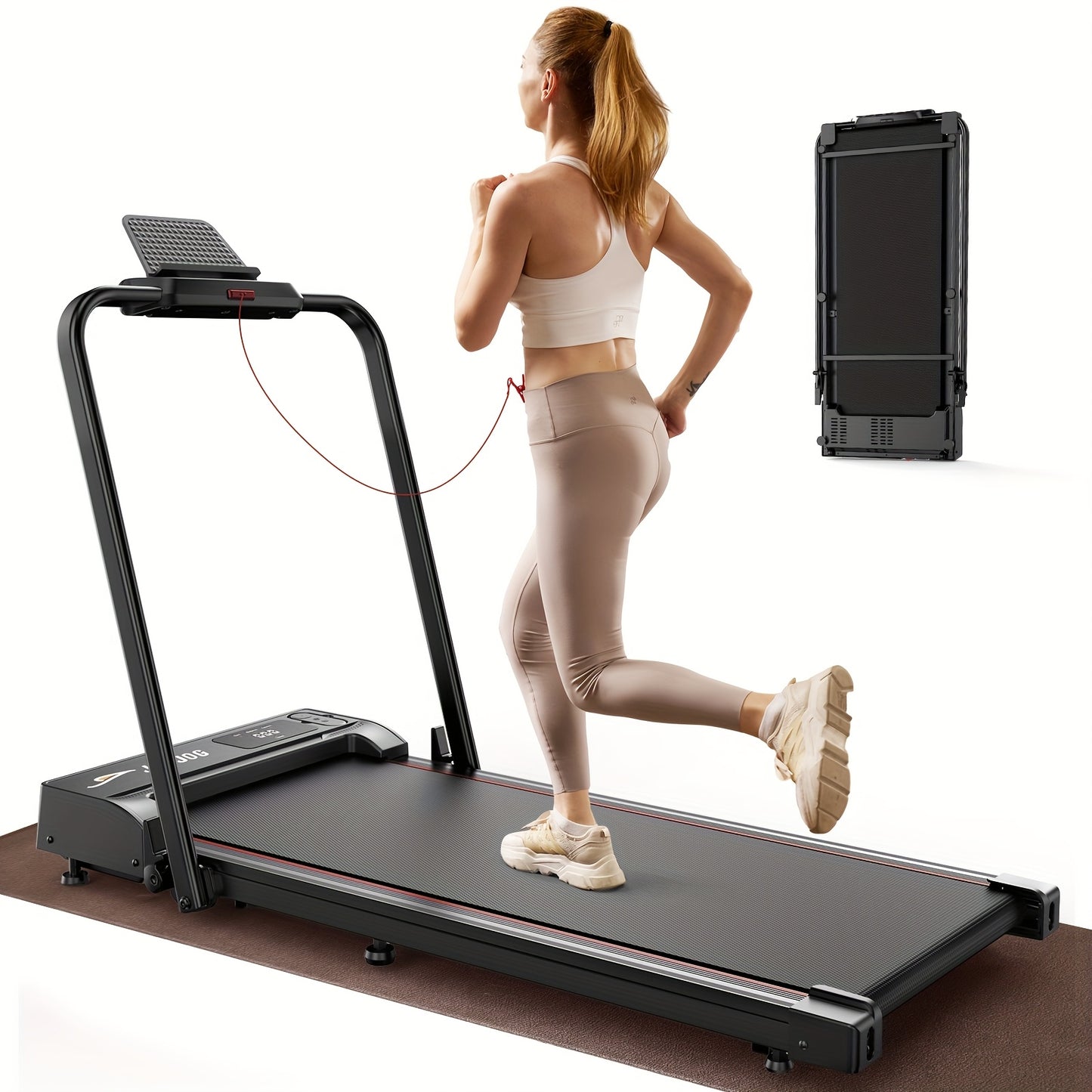 Quiet Portable Home 2.5HP Folding Treadmill with Remote Control
