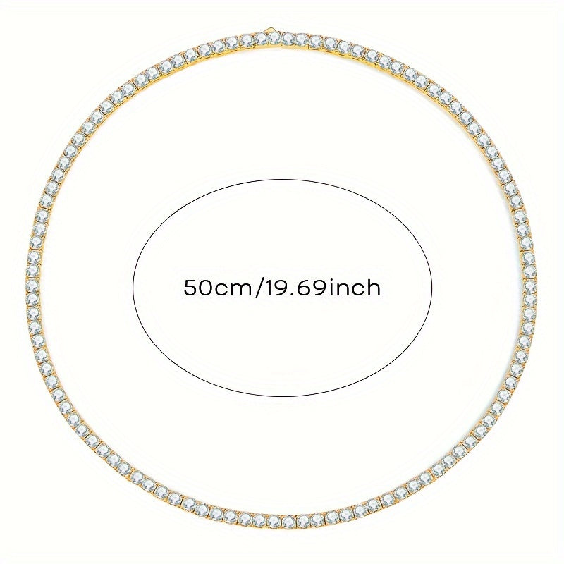 Moissanite Necklace - 925 Sterling Silver Tennis Chain Couples