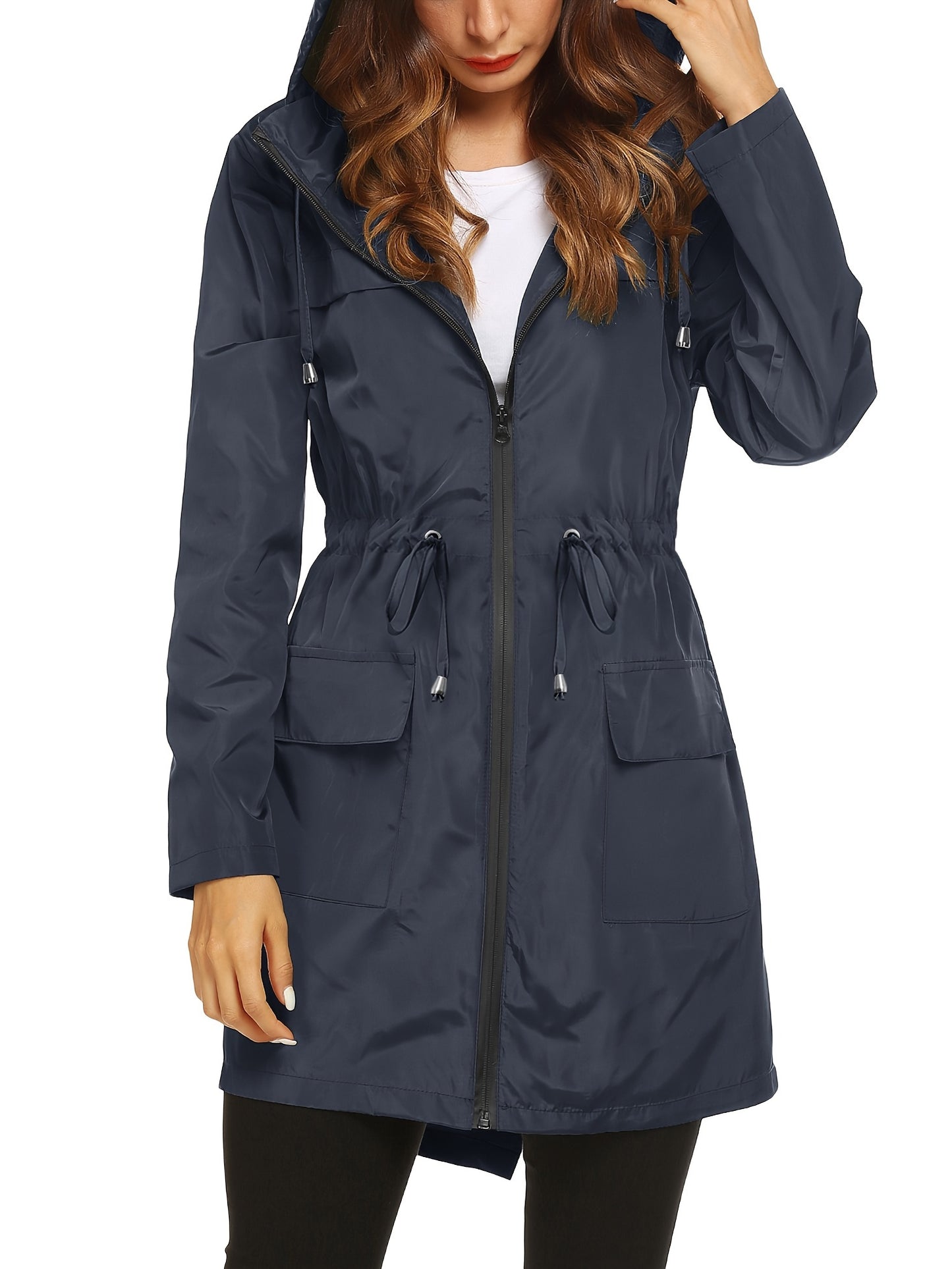 BASHAFO Hooded Raincoat Lightweight Portable Rainy Season