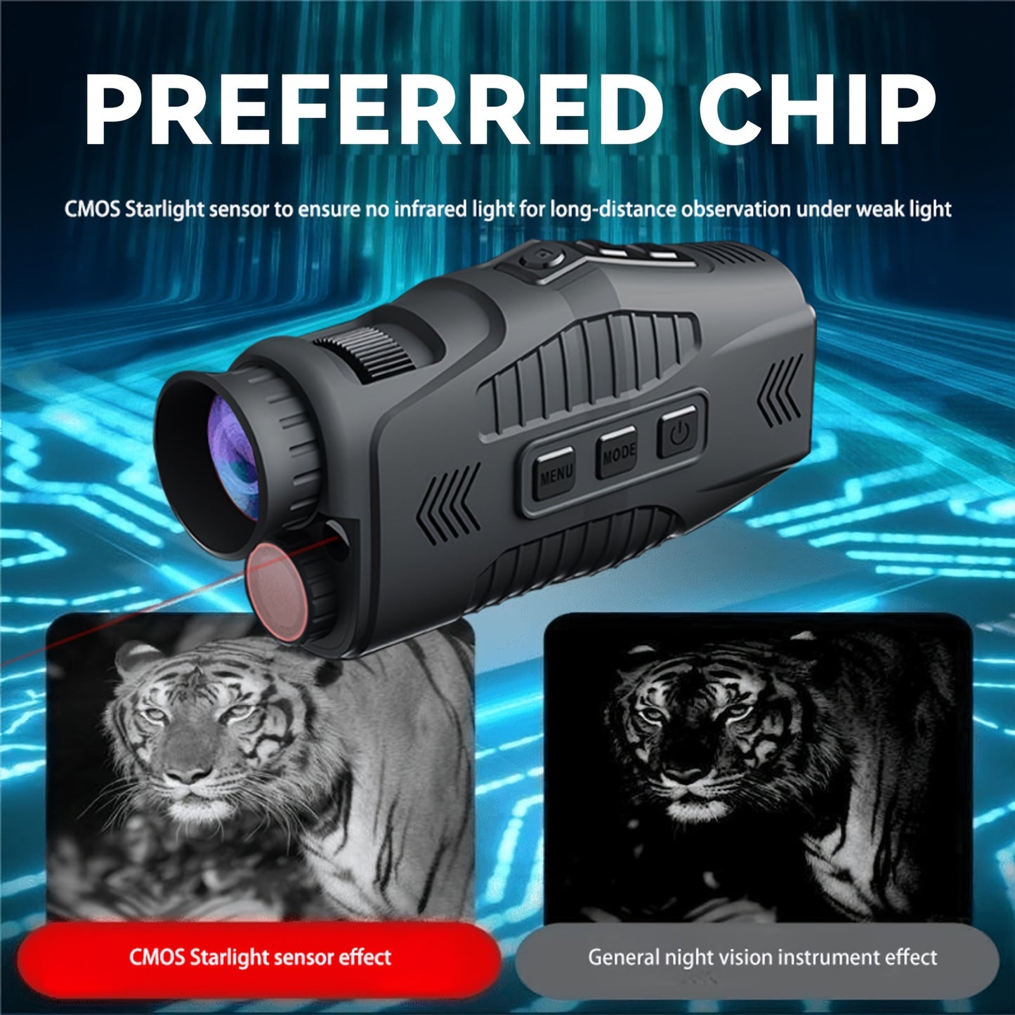 ABS Night Vision Monocular with Digital Zoom for Outdoor Use