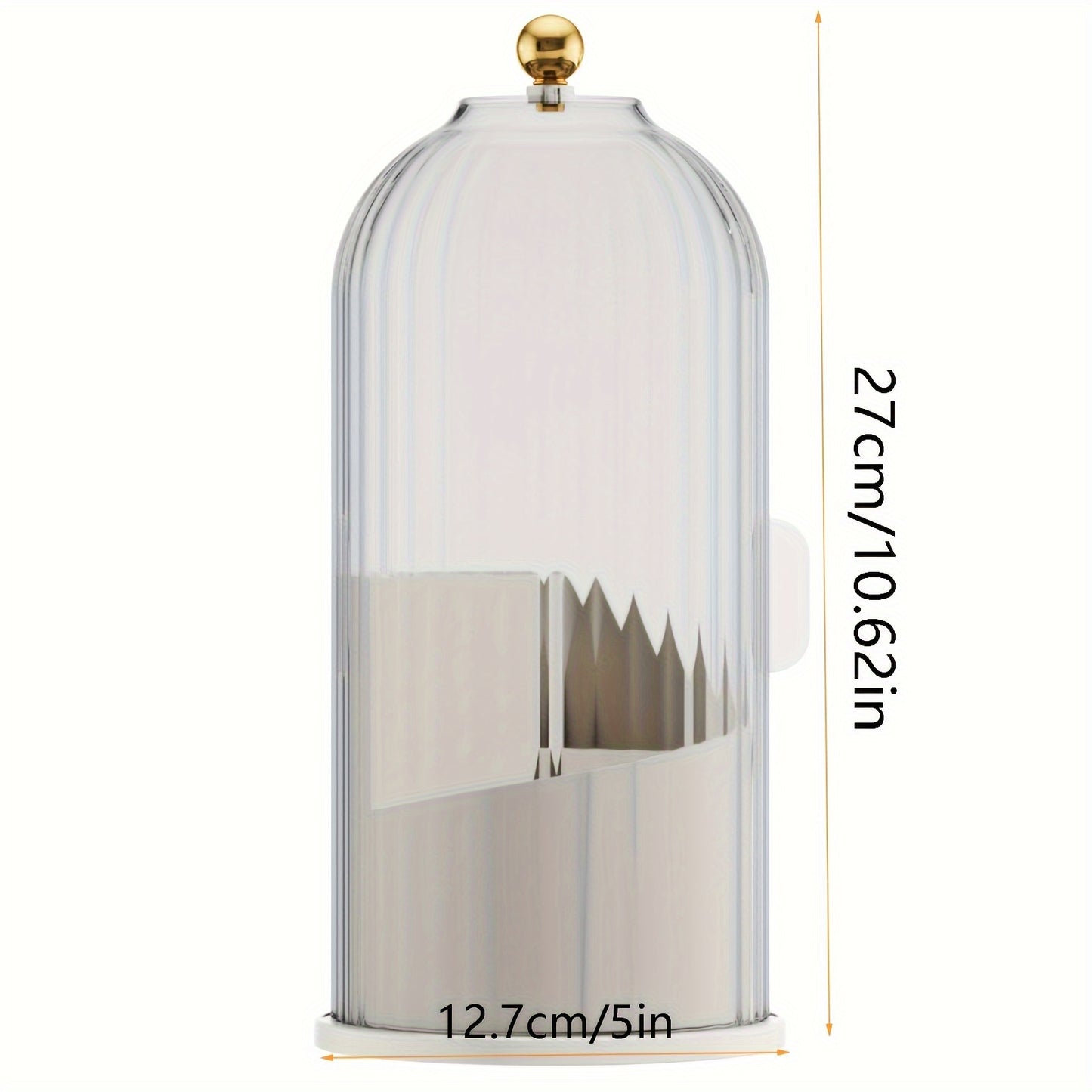 360 Degree Rotating Makeup Storage Box Clear Cover Desktop Organizer for Lipstick Eyebrow Pencil Brush and Skincare